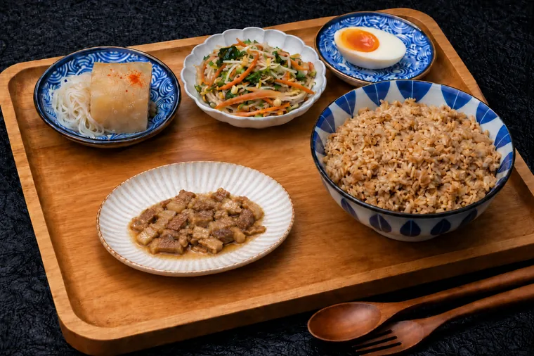 手切台式滷肉便當,主菜配飯